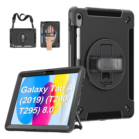 Rugged Case for Galaxy Tab A (2019) (T290/T295) 8.0" Generic Heavy Duty with Pen Holder Screen-Less(Black Diamond)