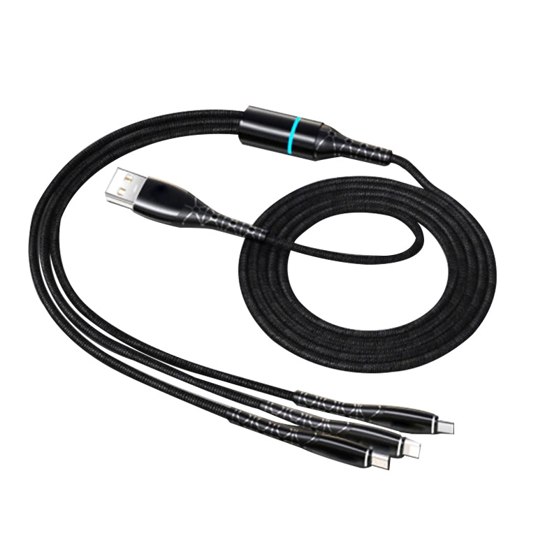1M 3 in 1 USB A With light Durable cable 2.4A USP