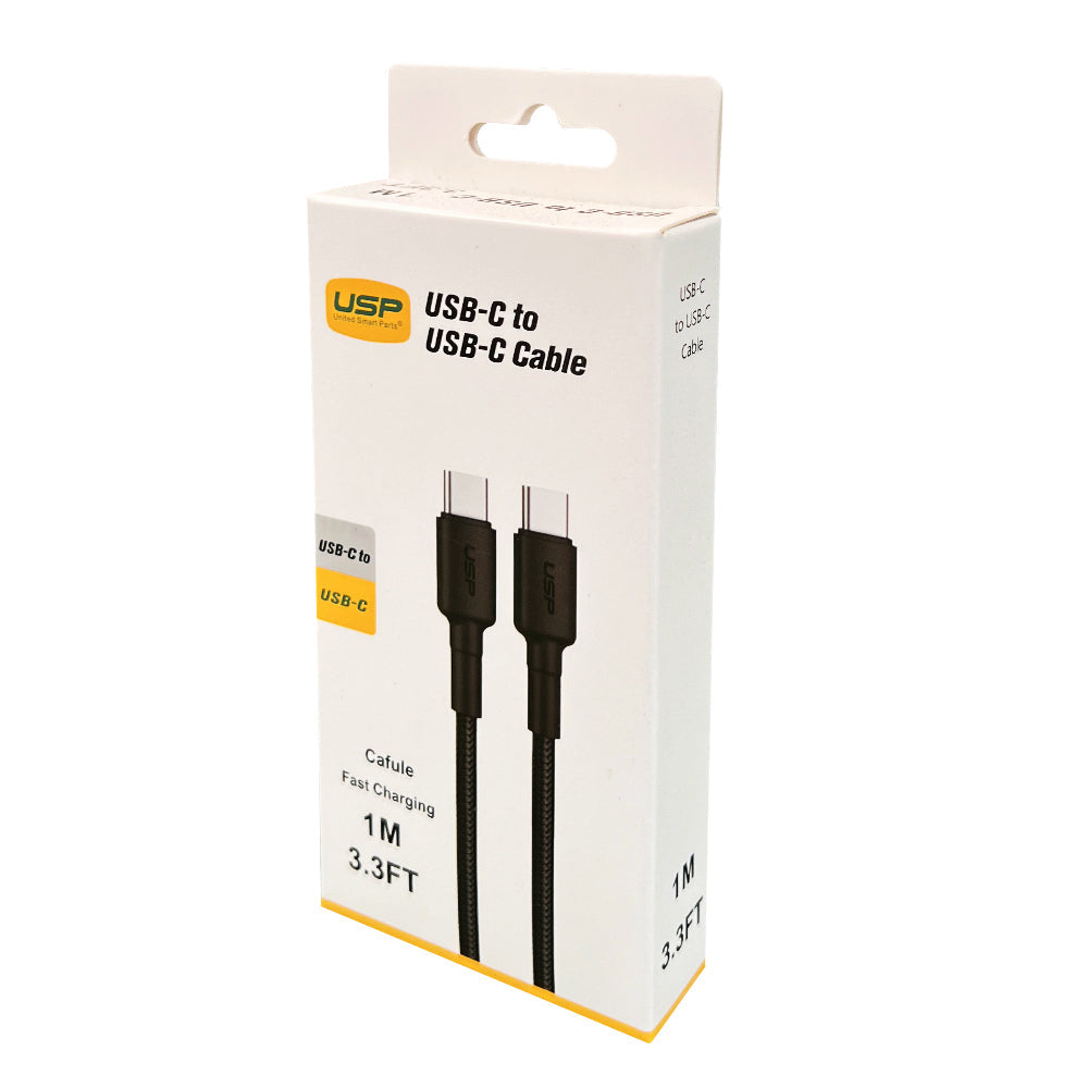 1M BoostUp Cafule USB-C to USB-C Cable Charge & Connect Black USP