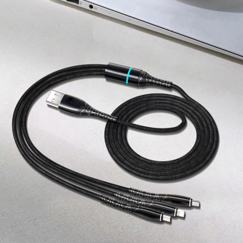 1M 3 in 1 USB A With light Durable cable 2.4A USP