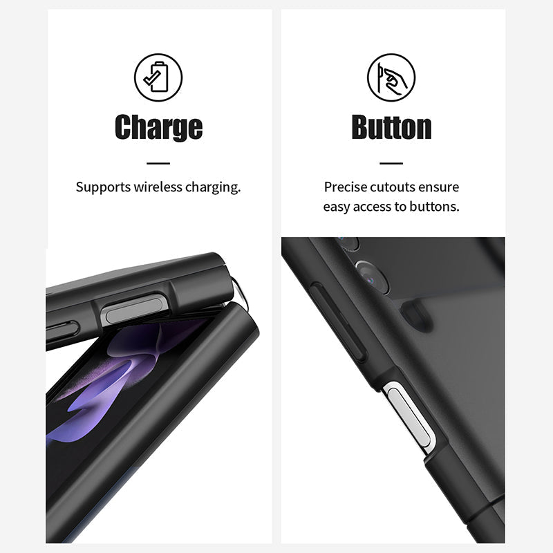 Goospery Fard Case PC / Soft Coating (Matt Black) for GALAXY Z FLIP 3 4