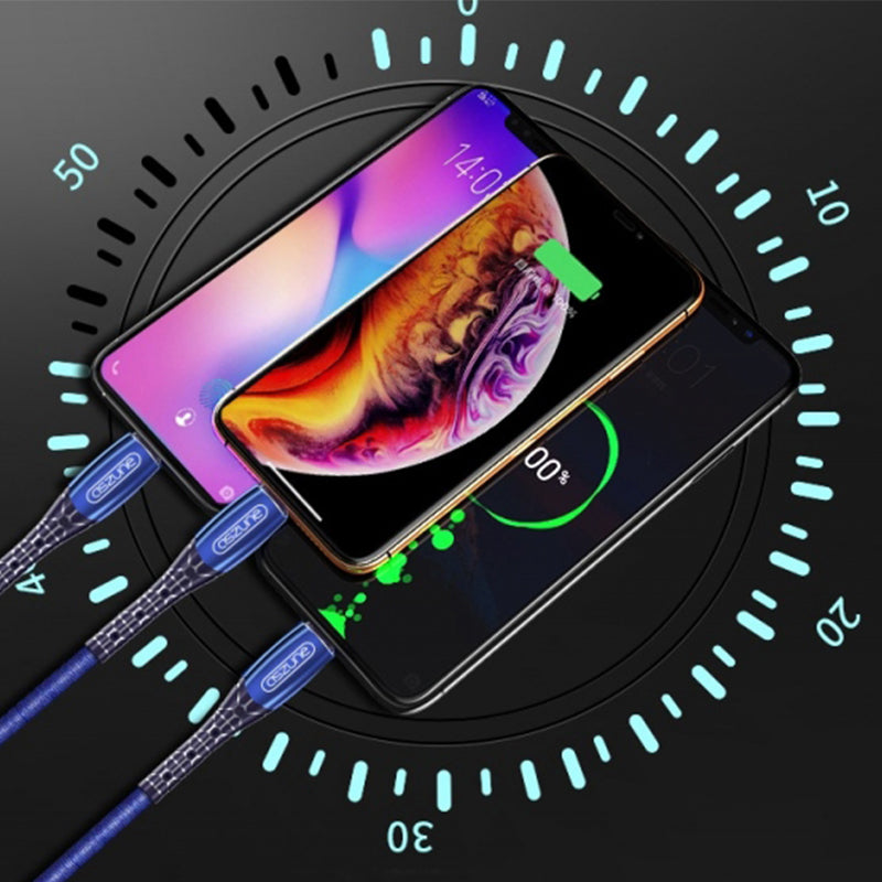 1M 3 in 1 USB A With light Durable cable 2.4A USP