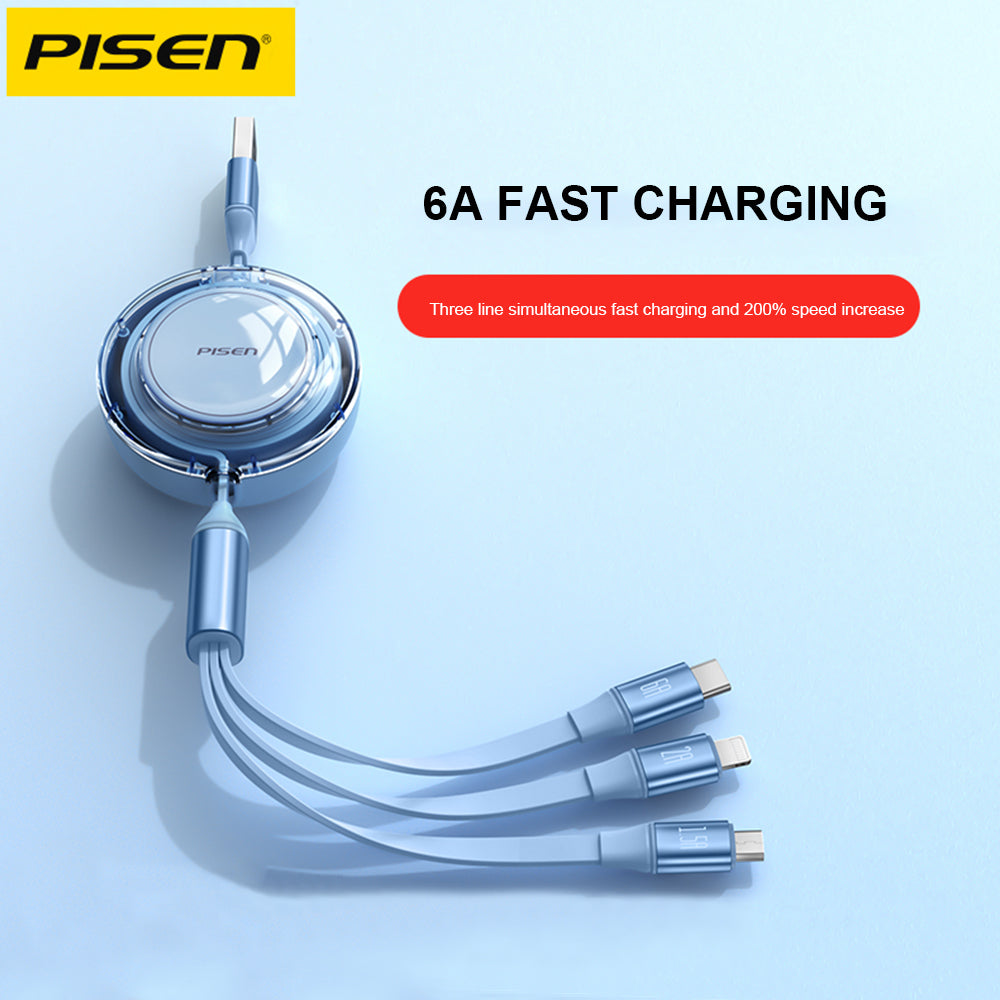 Pisen Quick series 3 in 1 data cable 1.2m (Green)