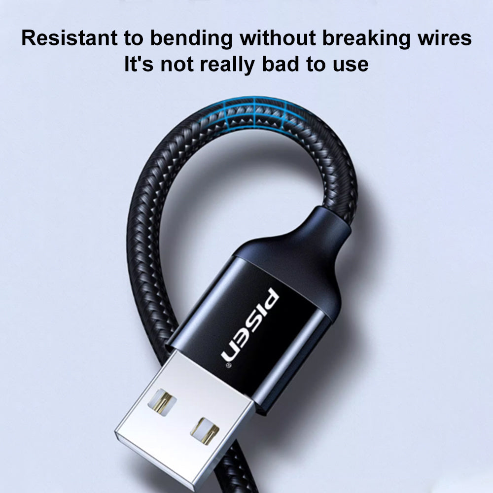 3 in 1 1.5M Aluminum Alloy Braided Charging Cable(1500mm) AP04-1500 PISEN