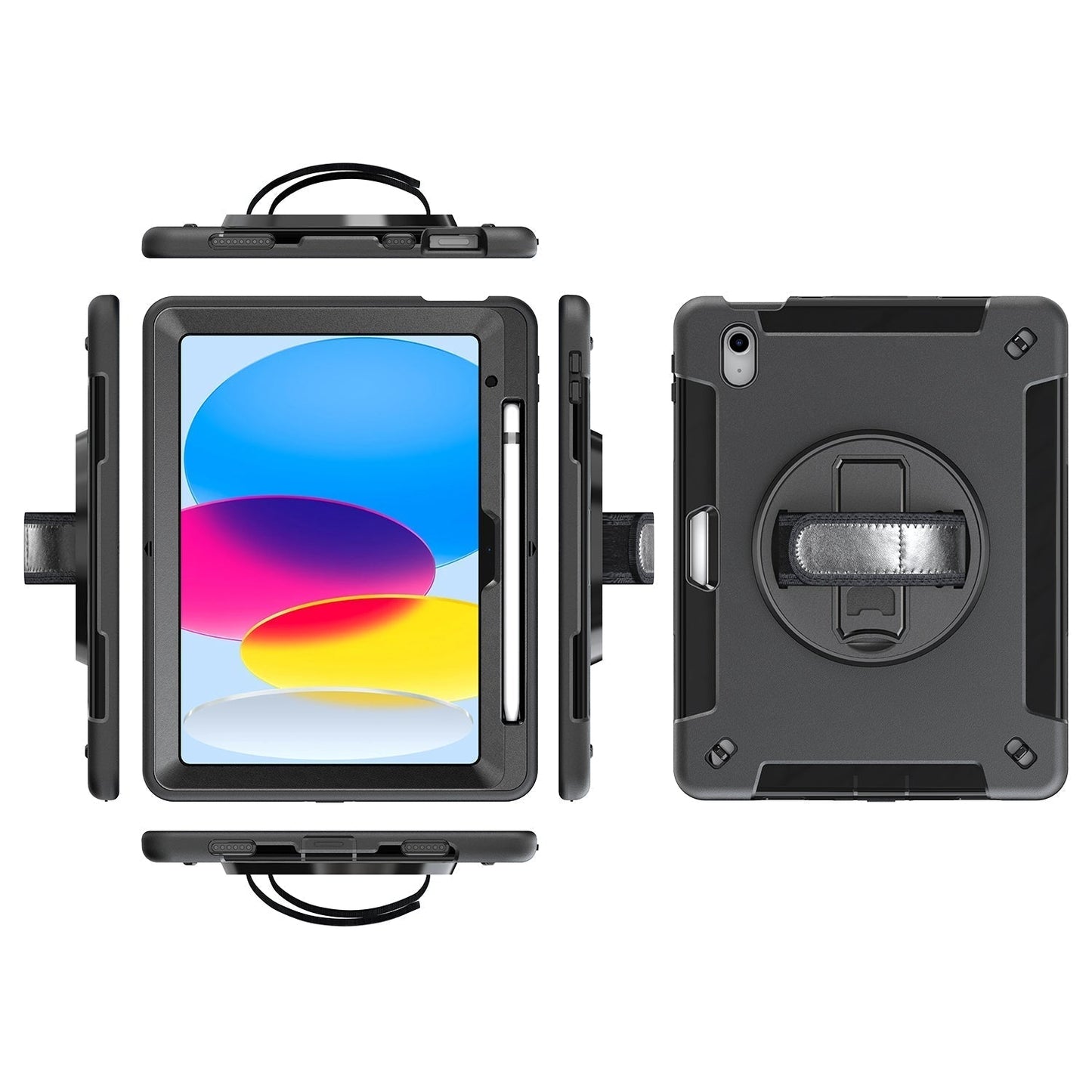Galaxy Tab A9 Plus 11" Heavy Duty Rugged Case with Pen Holder(Black Diamond)