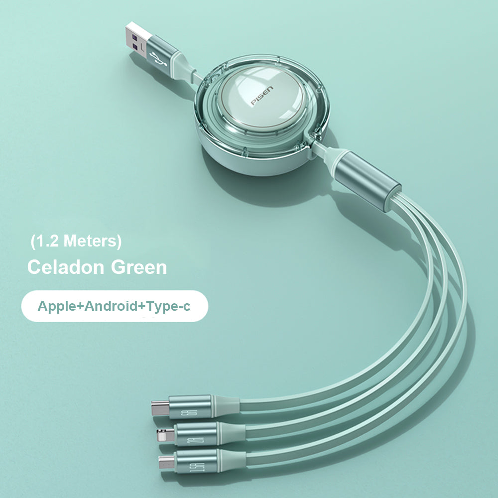 Pisen Quick series 3 in 1 data cable 1.2m (Green)