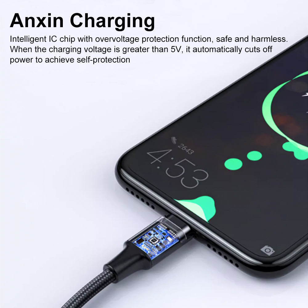 3 in 1 1.5M Aluminum Alloy Braided Charging Cable(1500mm) AP04-1500 PISEN