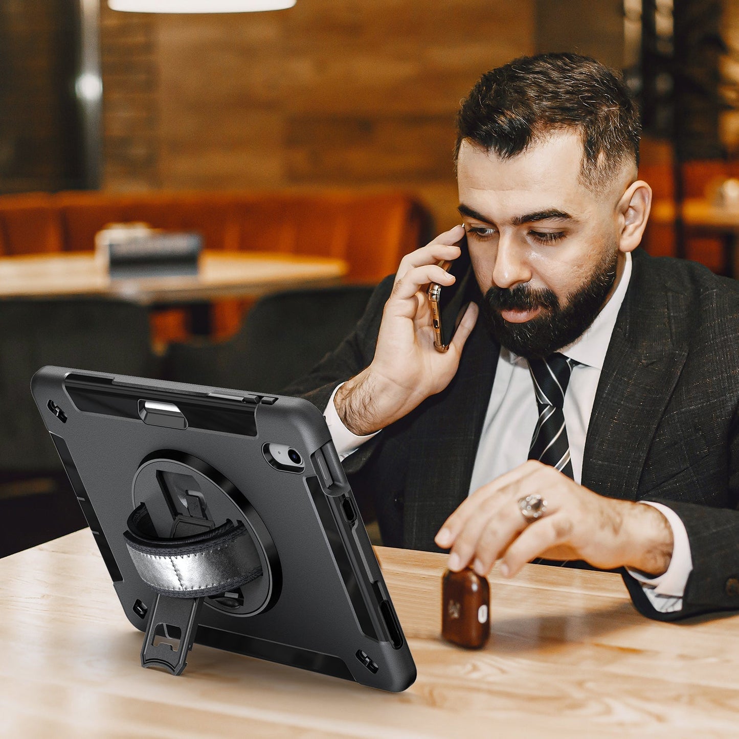 Galaxy Tab S9 Ultra 14.6'' Generic Heavy Duty Rugged Case with Pen Holder(Black Diamond)