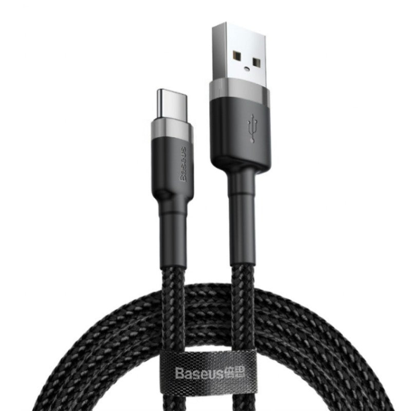 1M USB-C to USB-A cafule Cable USB For Type-C 3A 1M Gray+Black Baseus