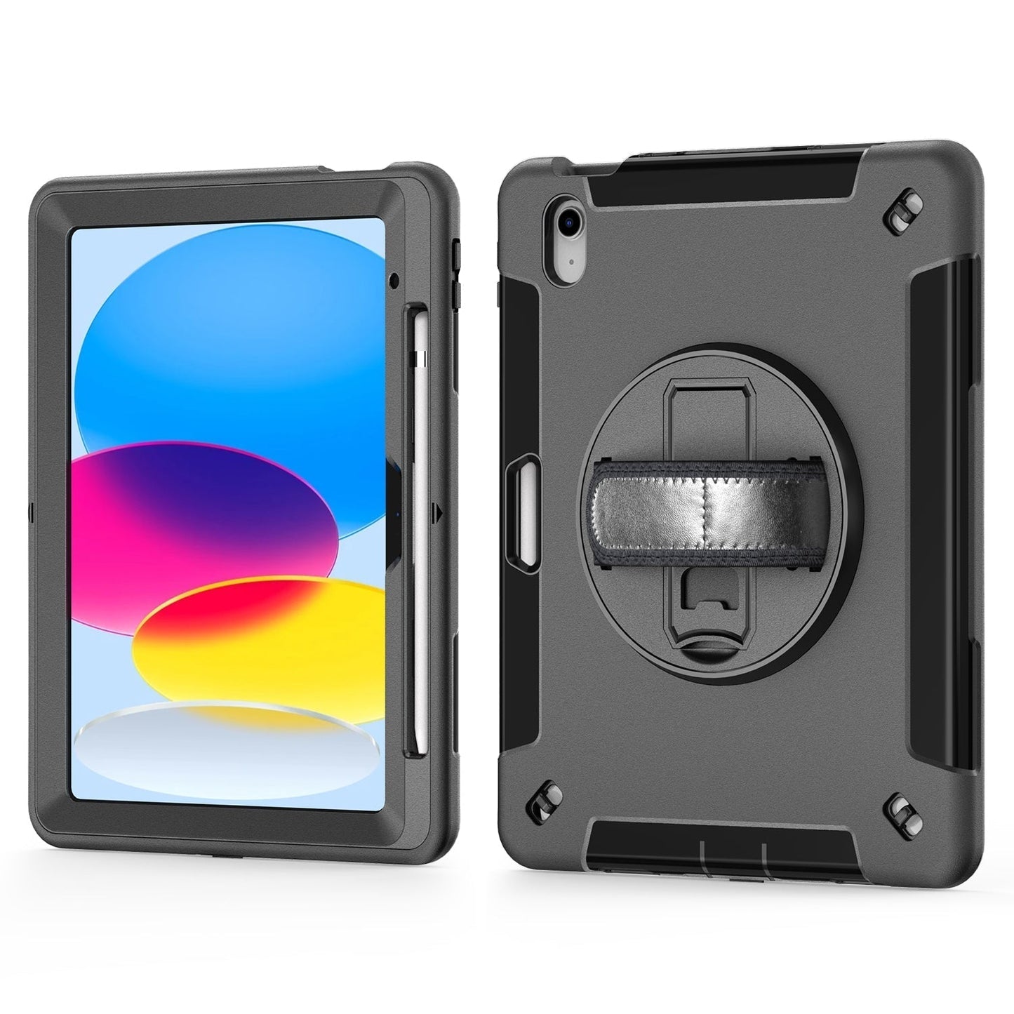 Galaxy Tab A9 Plus 11" Heavy Duty Rugged Case with Pen Holder(Black Diamond)