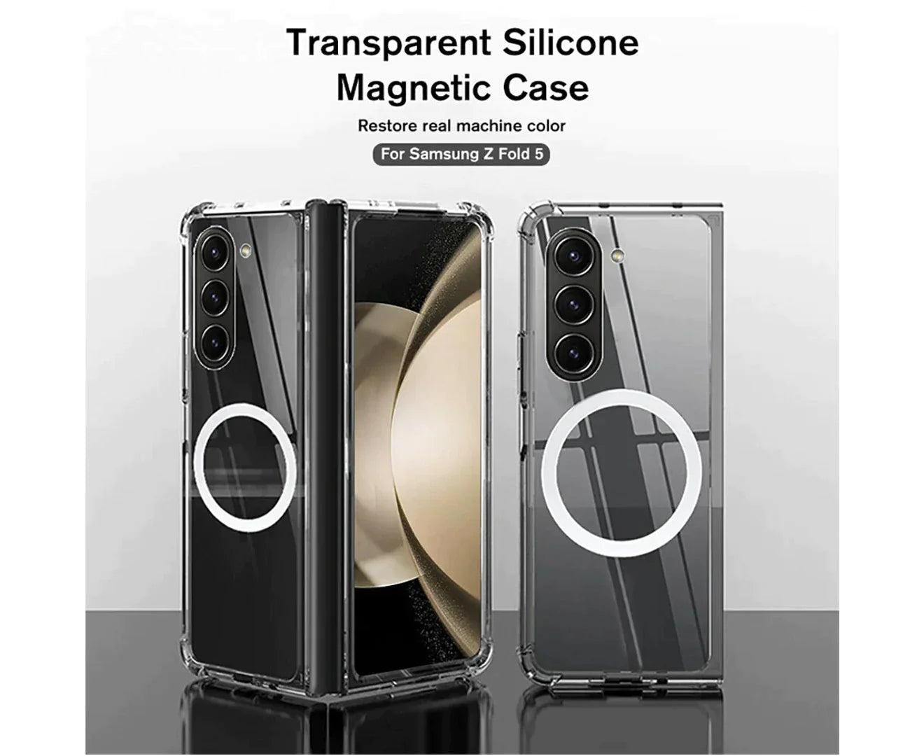 For Galaxy Z Fold 5 Hard Crystal Clear Case Compatible With Magsafe