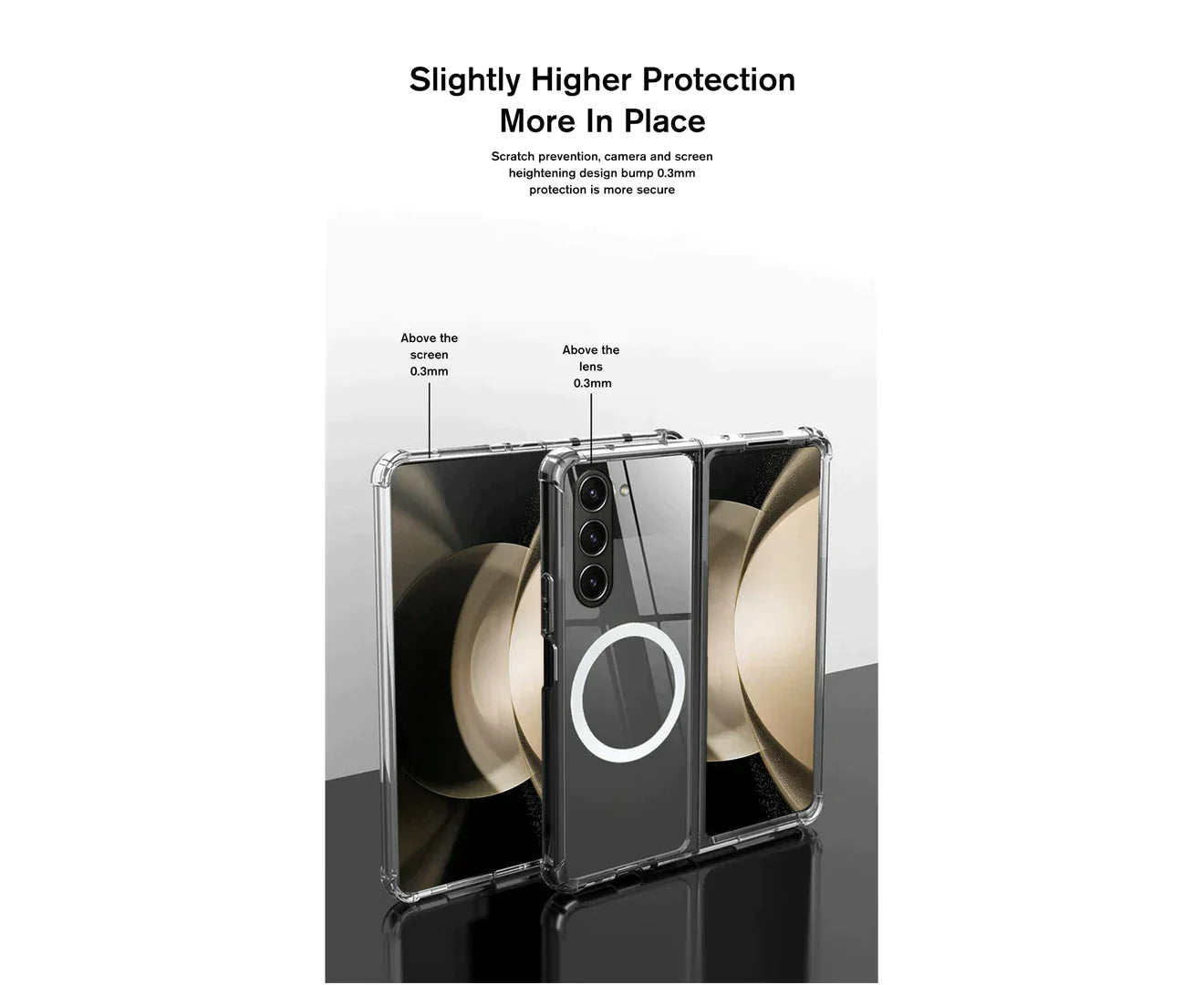 For Galaxy Z Fold 5 Hard Crystal Clear Case Compatible With Magsafe