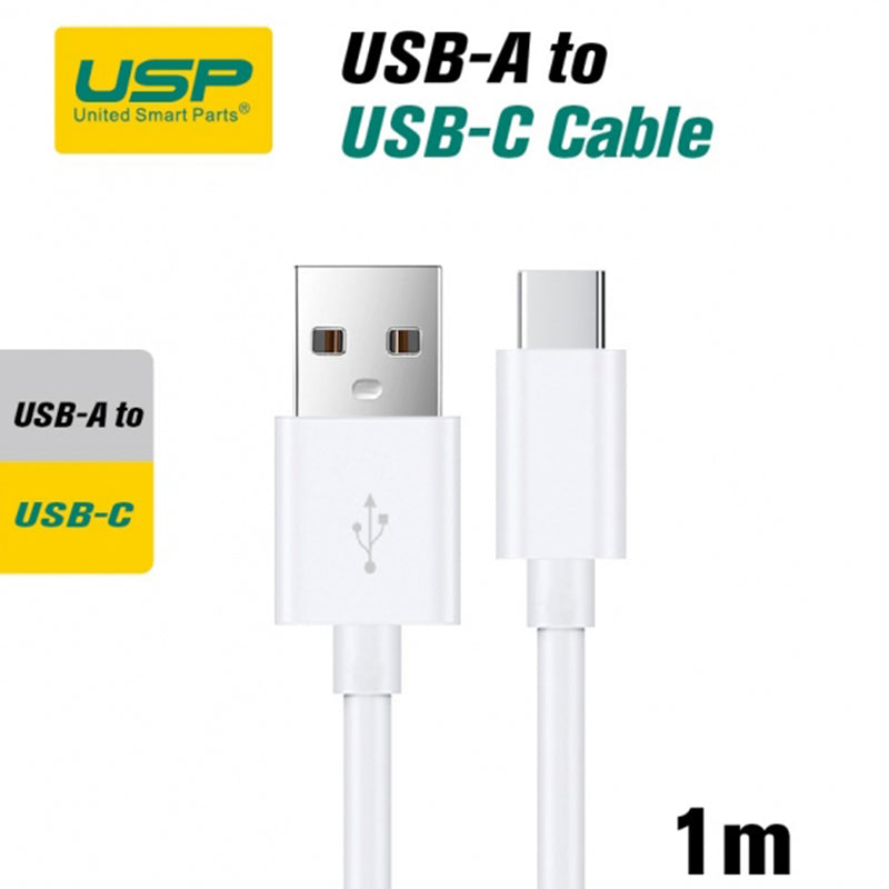 1M USB-C to USB-A Mini White Cable USP