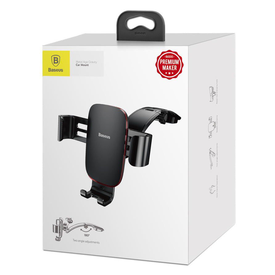 Metal Age Gravity Car Mount(Connecting Rod Type)Black Baseus