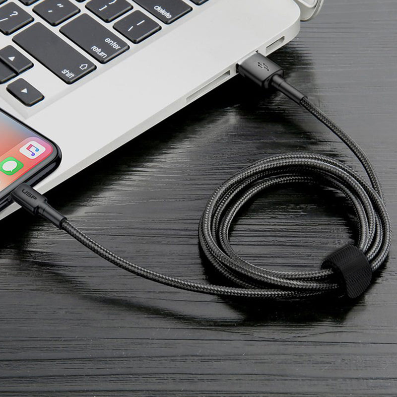 2M BoostUp Cafule Lightning to USB-A Cable Charge & Connect Black USP