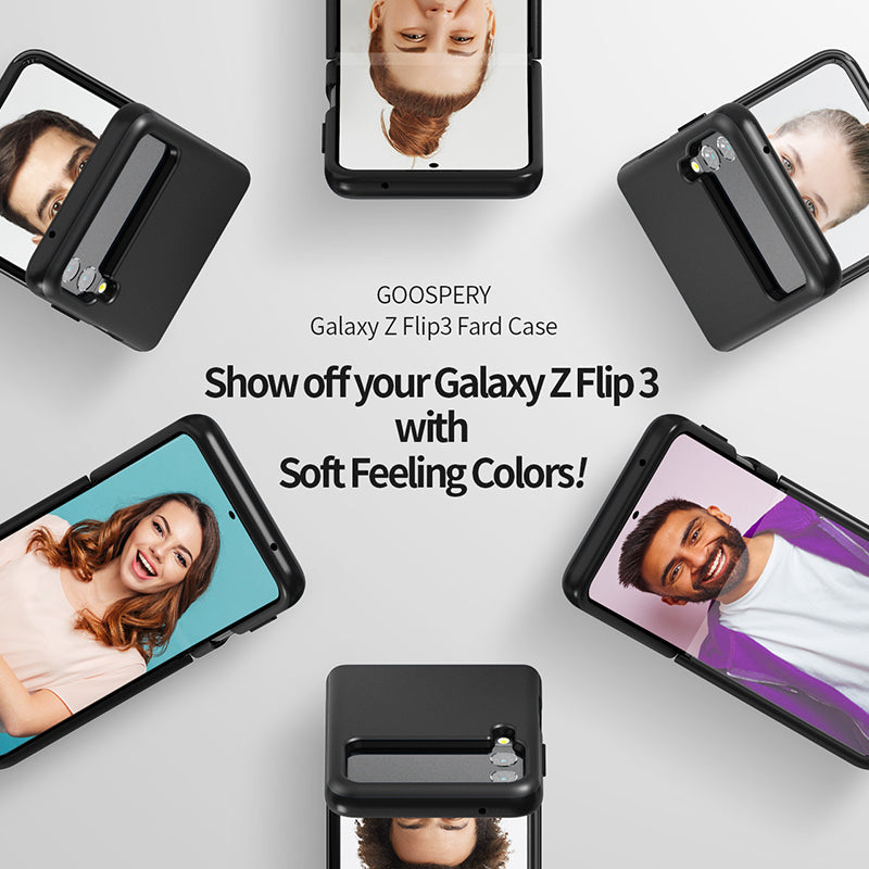 Goospery Fard Case PC / Soft Coating  (Matt Black) for GALAXY Z FLIP 3 4