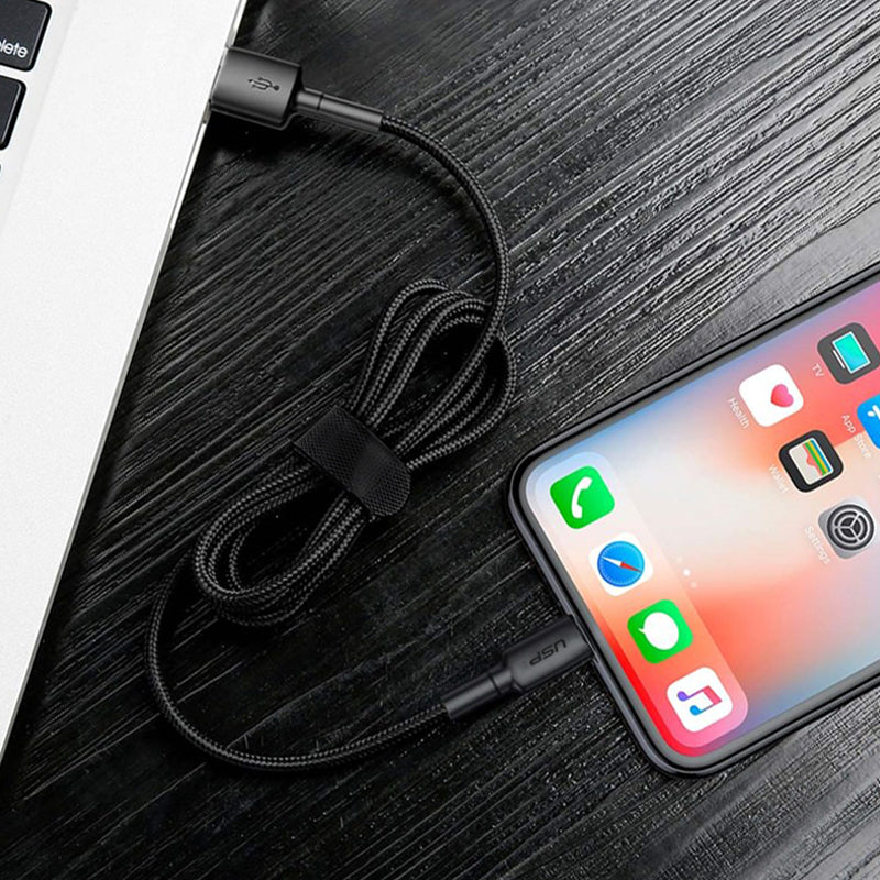 2M BoostUp Cafule Lightning to USB-A Cable Charge & Connect Black USP