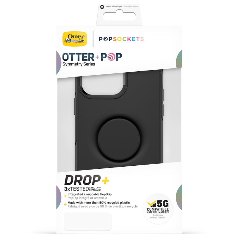 OtterBox Case For iPhone 14 Plus Otter + Pop Symmetry Series Case Black